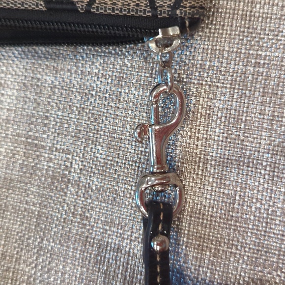 Coach Black Stripe Classic Monogram Jacquard Wristlet - Picture 8 of 12